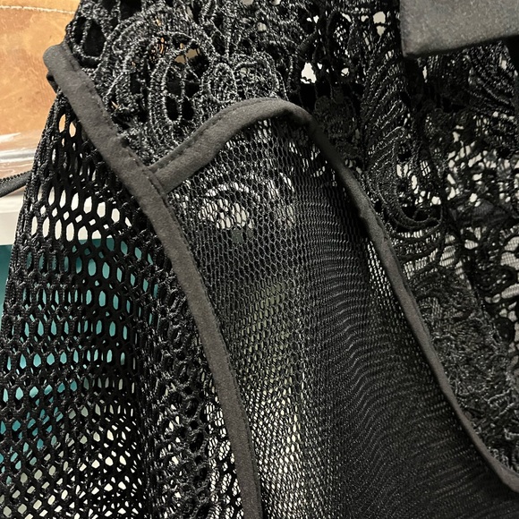 Endless Rose zip jacket. Small. Black. Floral top. White shown as stock photo. - Picture 9 of 9